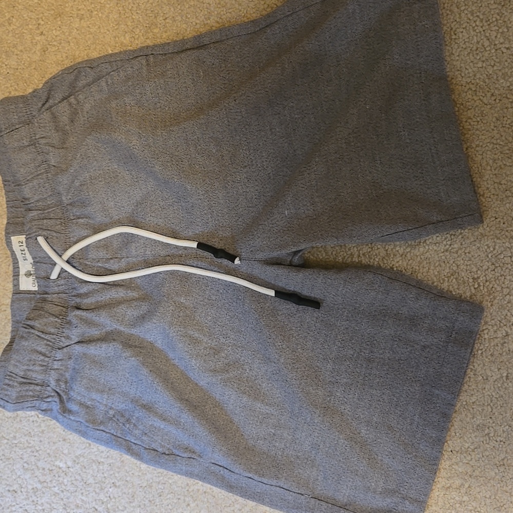 Craft+Flow Gray Shorts with White Drawstring Boys Size 12